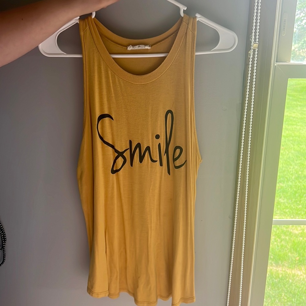 Yellow SMILE tang top
